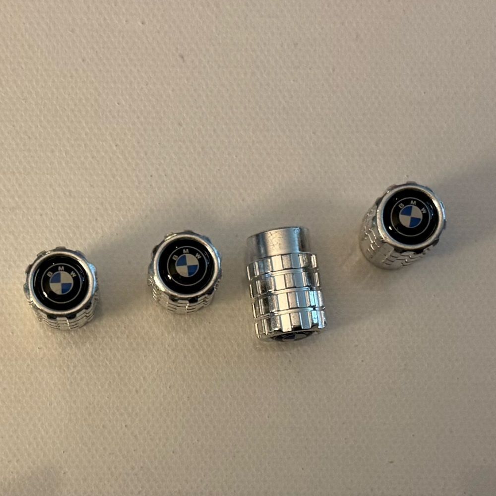 BMW Valve Stem Caps in Silver Set of 4 NWT